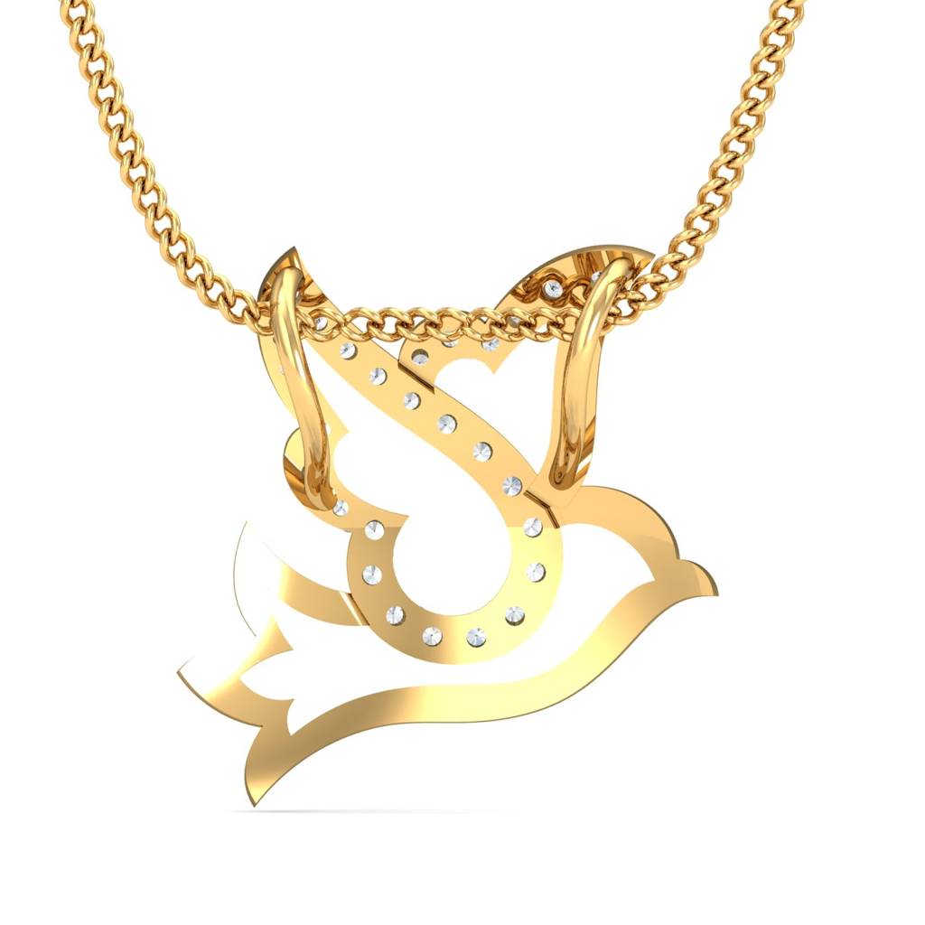 KuberBox 18K Yellow Gold Sparrow Pendant