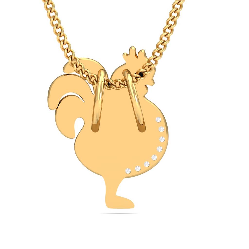 KuberBox 18K Yellow Gold Hen Pendant