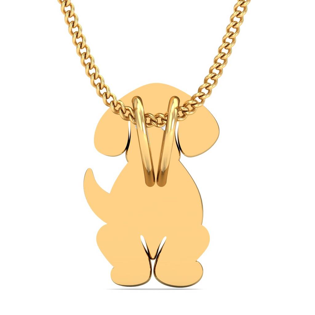 KuberBox 18K Yellow Gold Dog Pendant