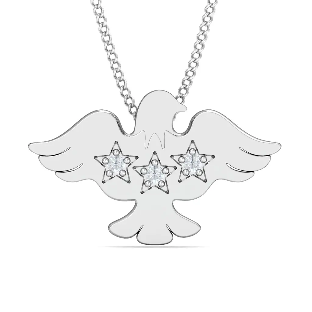 KuberBox 18K White Gold Eagle Pendant | KuberBox 18K White Gold Eagle ...