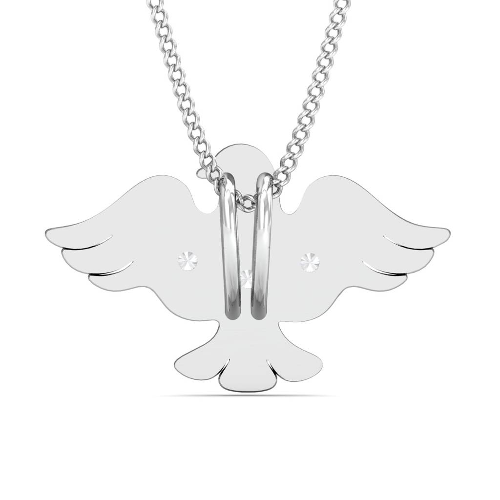 KuberBox 18K White Gold Eagle Pendant