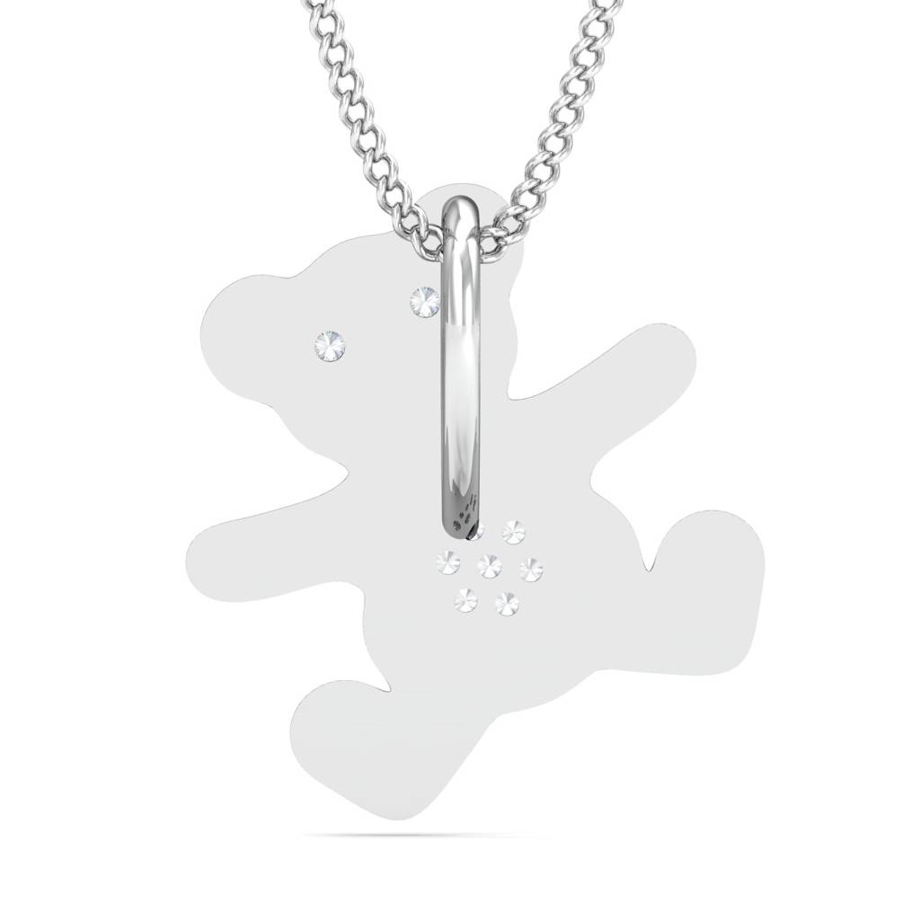 KuberBox 18K White Gold Bear Pendant