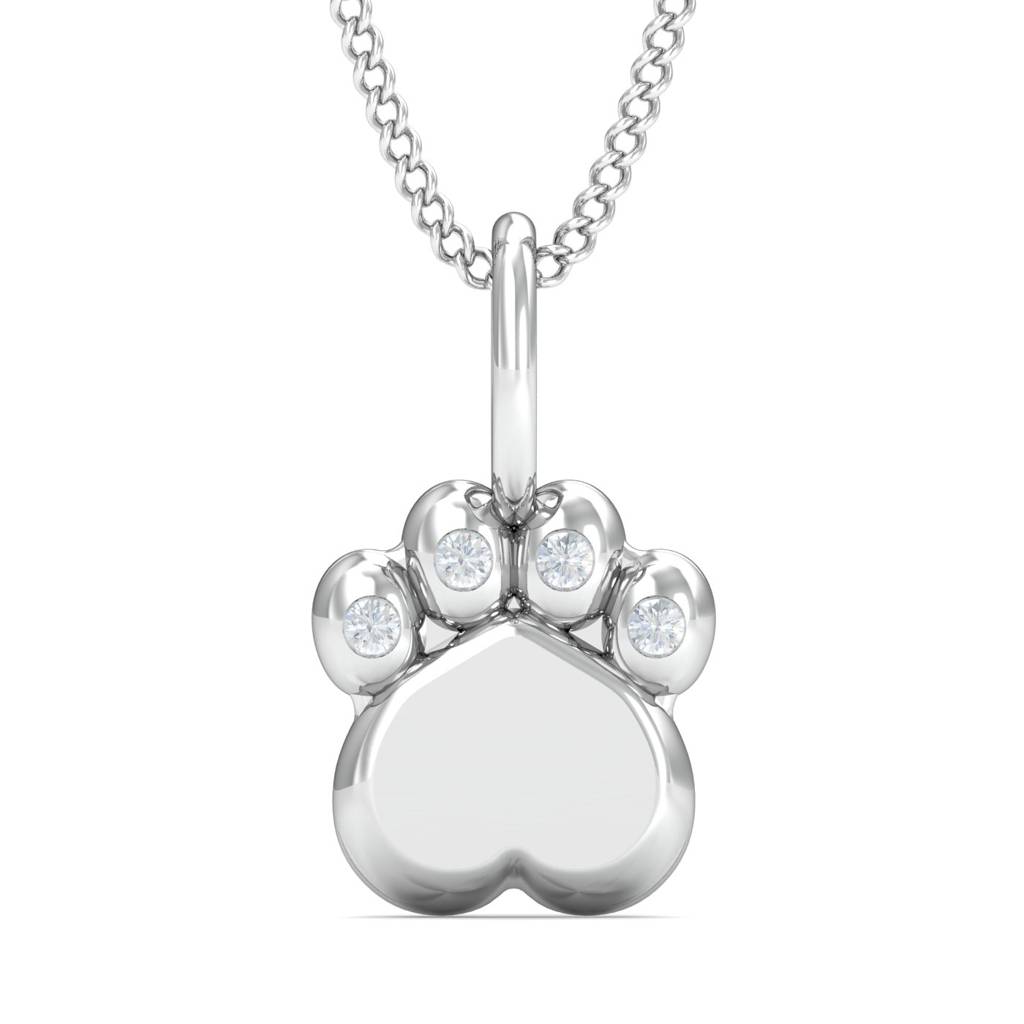 KuberBox 18K White Gold Pugmarks Pendant