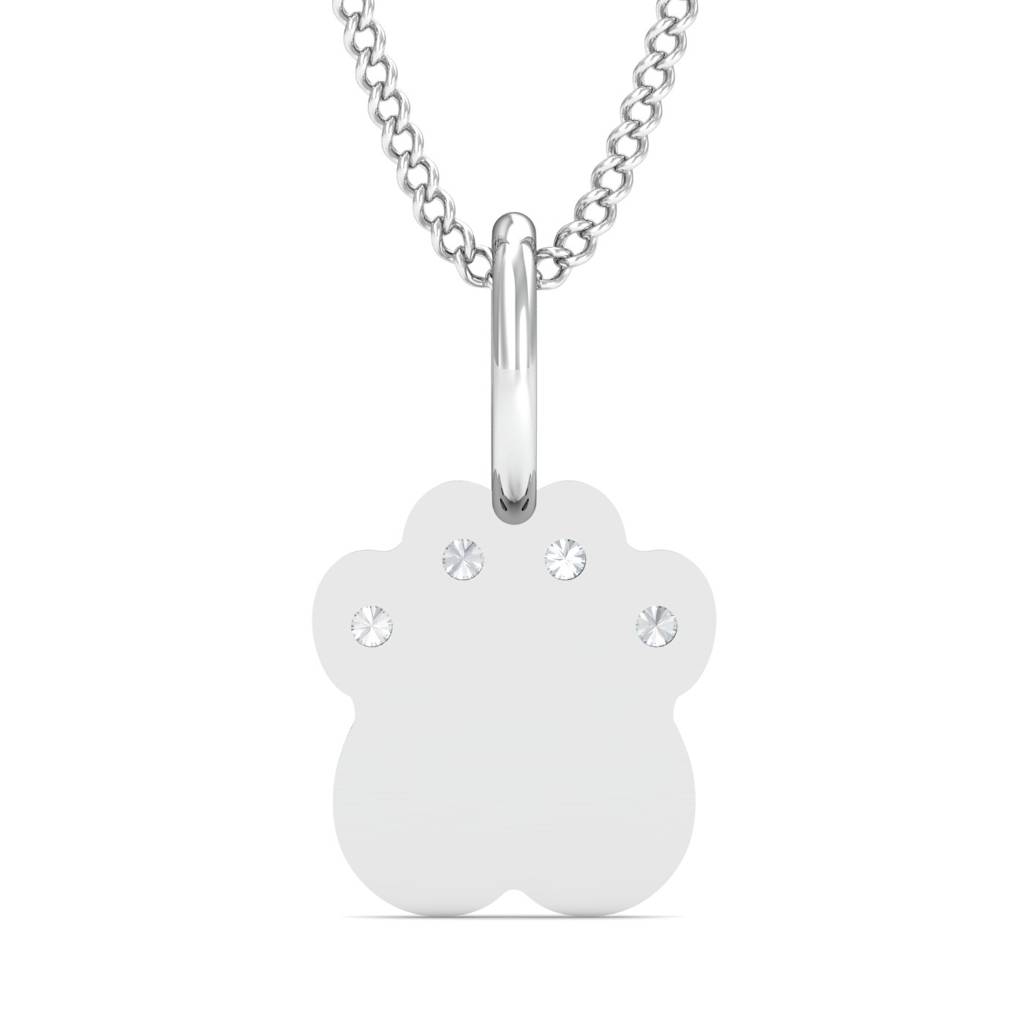 KuberBox 18K White Gold Pugmarks Pendant