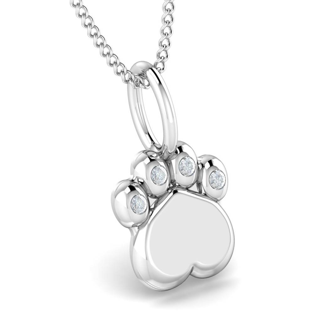 KuberBox 18K White Gold Pugmarks Pendant