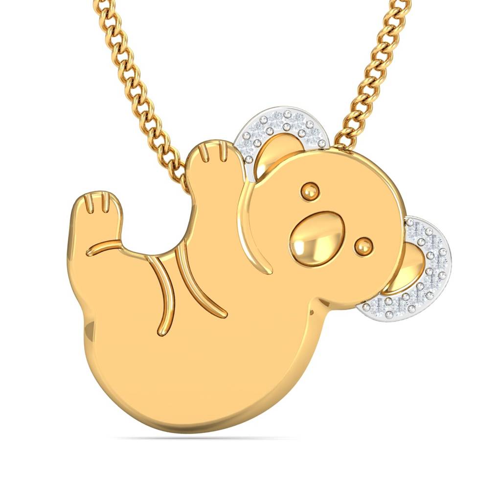 KuberBox 18K Yellow Gold Teddy Pendant