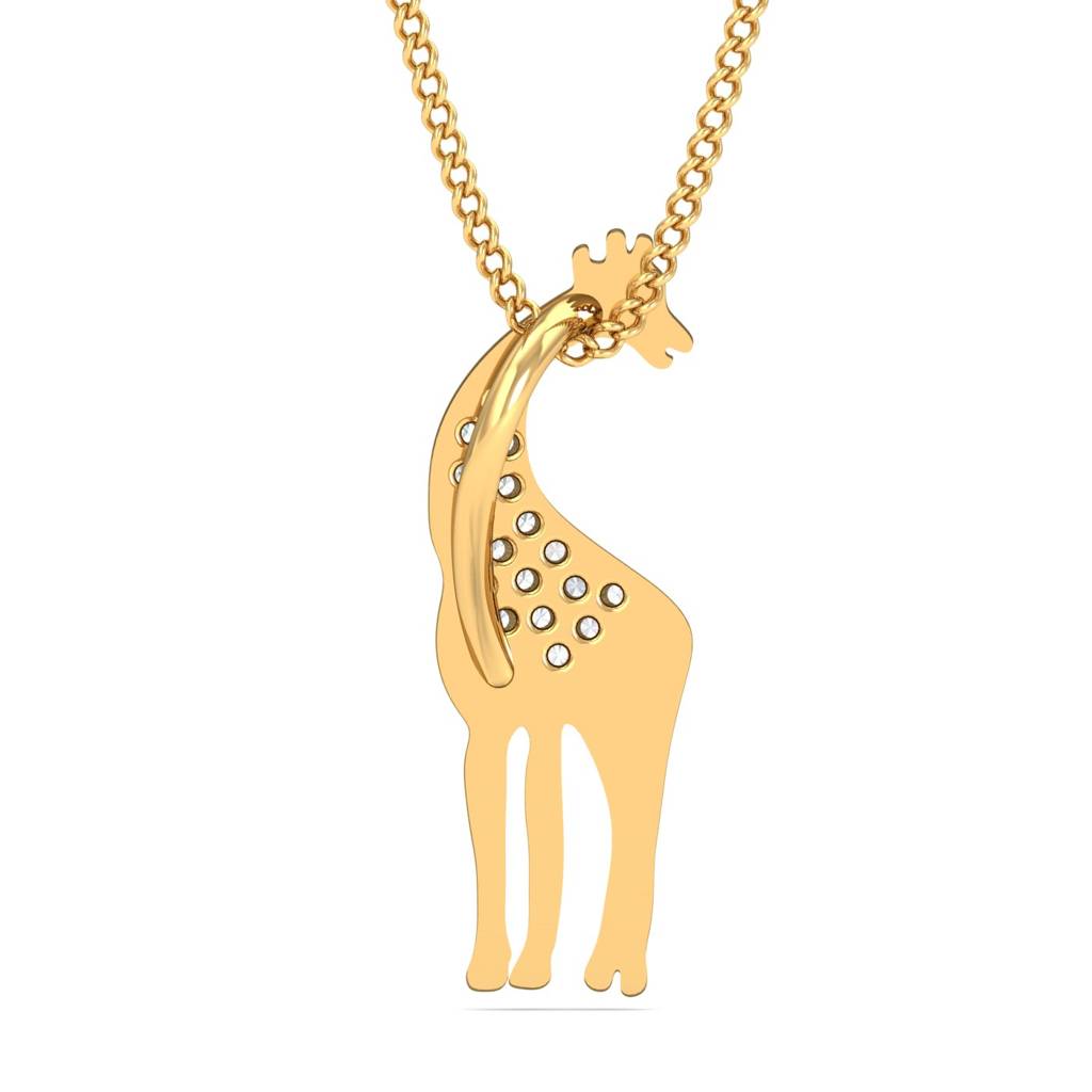 KuberBox 18K Yellow Gold Giraffe Pendant