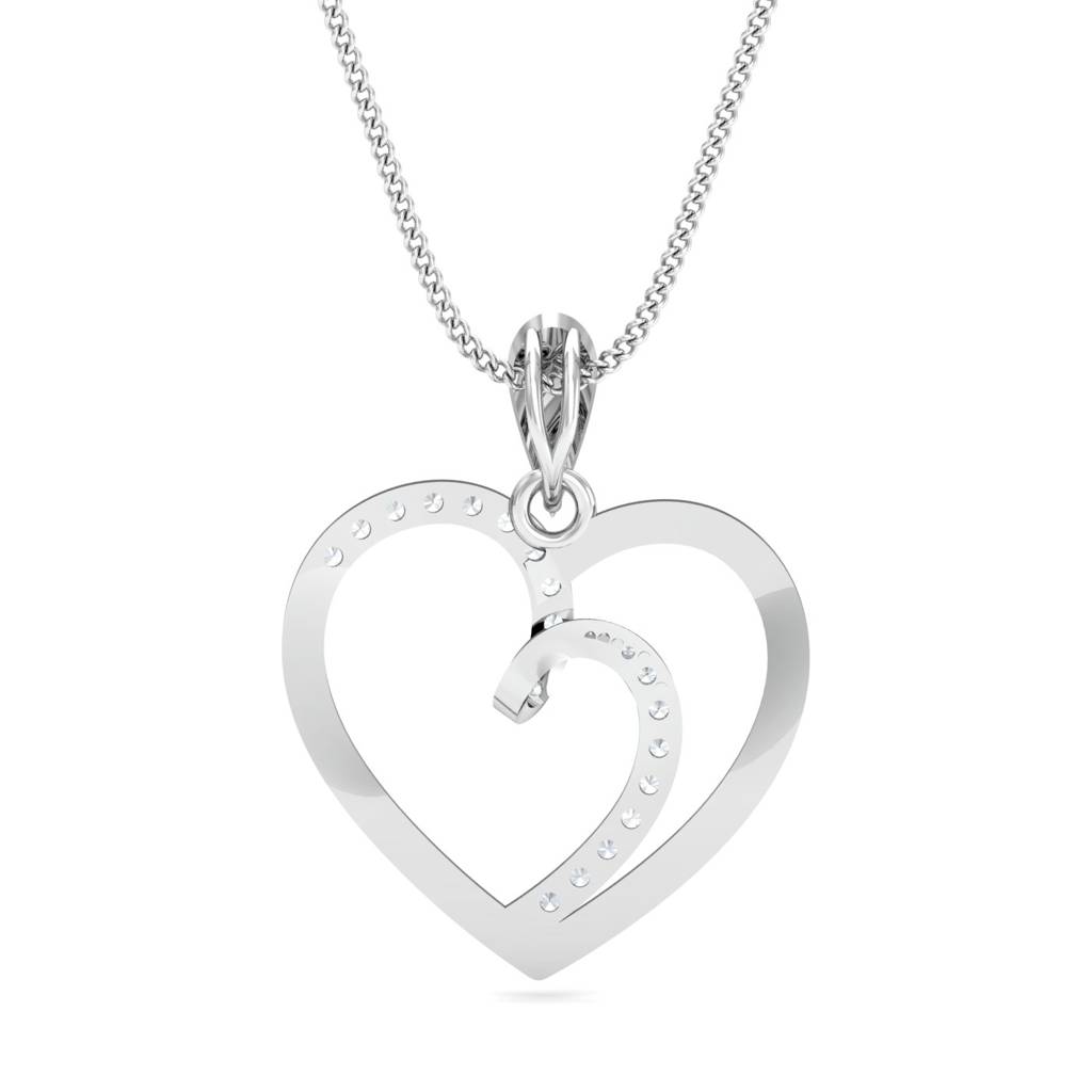 KuberBox 18K White Gold Lovita Heart Pendant