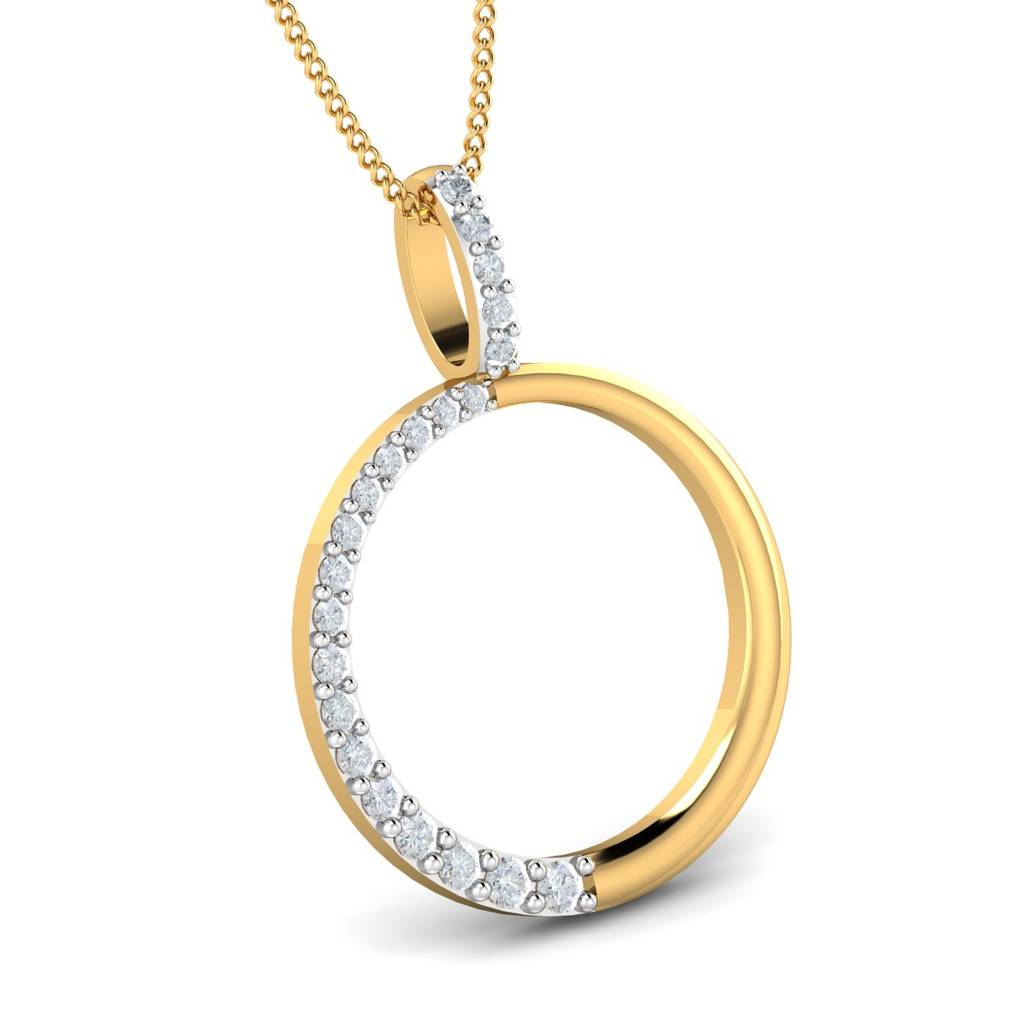 KuberBox 18K Yellow Gold Ascending Circulo Pendant