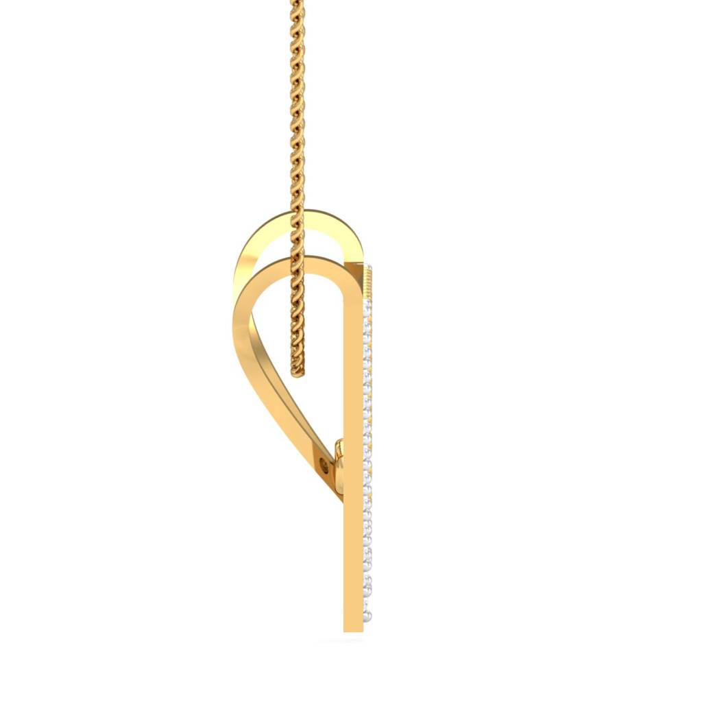 KuberBox 18K Yellow Gold Edgy Triangular Pendant