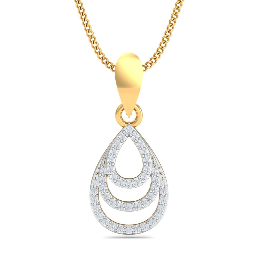 KuberBox 18K Yellow Gold Pretty Pear Pendant