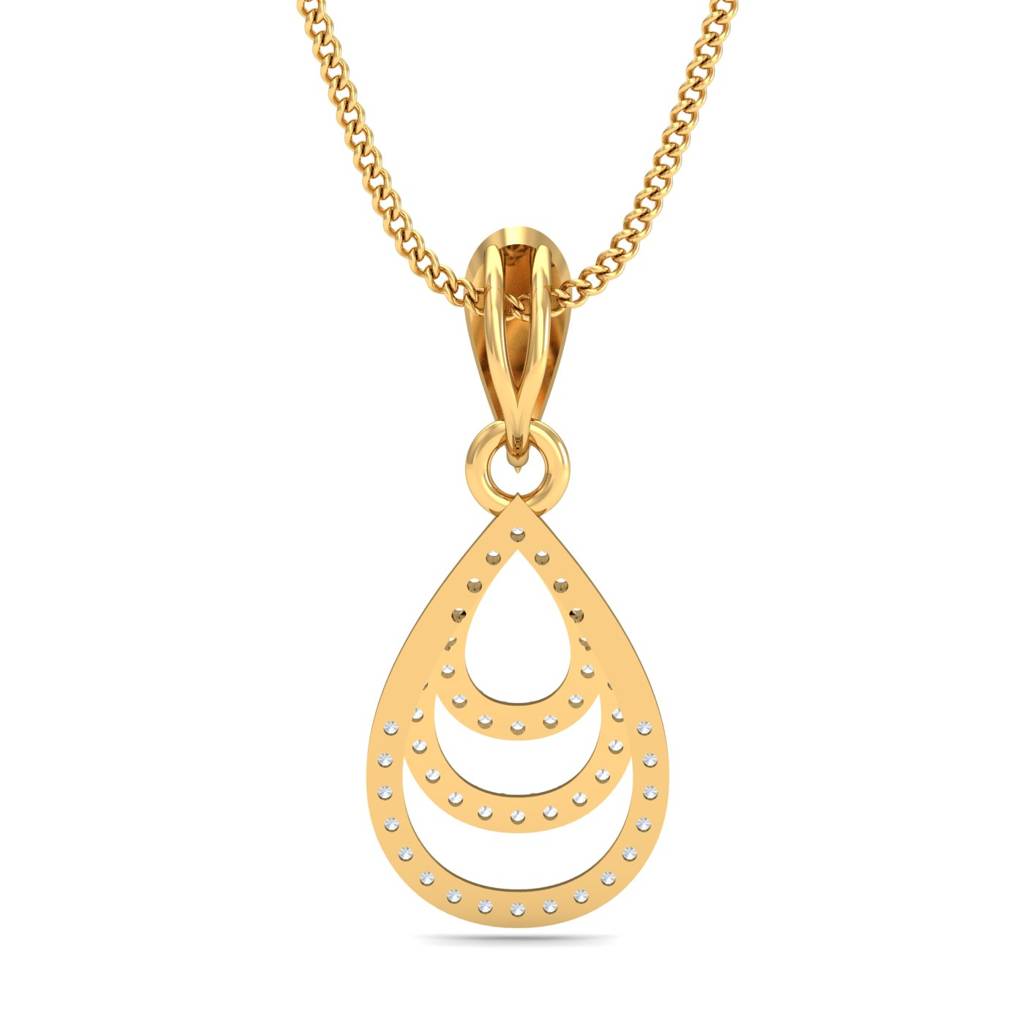 KuberBox 18K Yellow Gold Pretty Pear Pendant