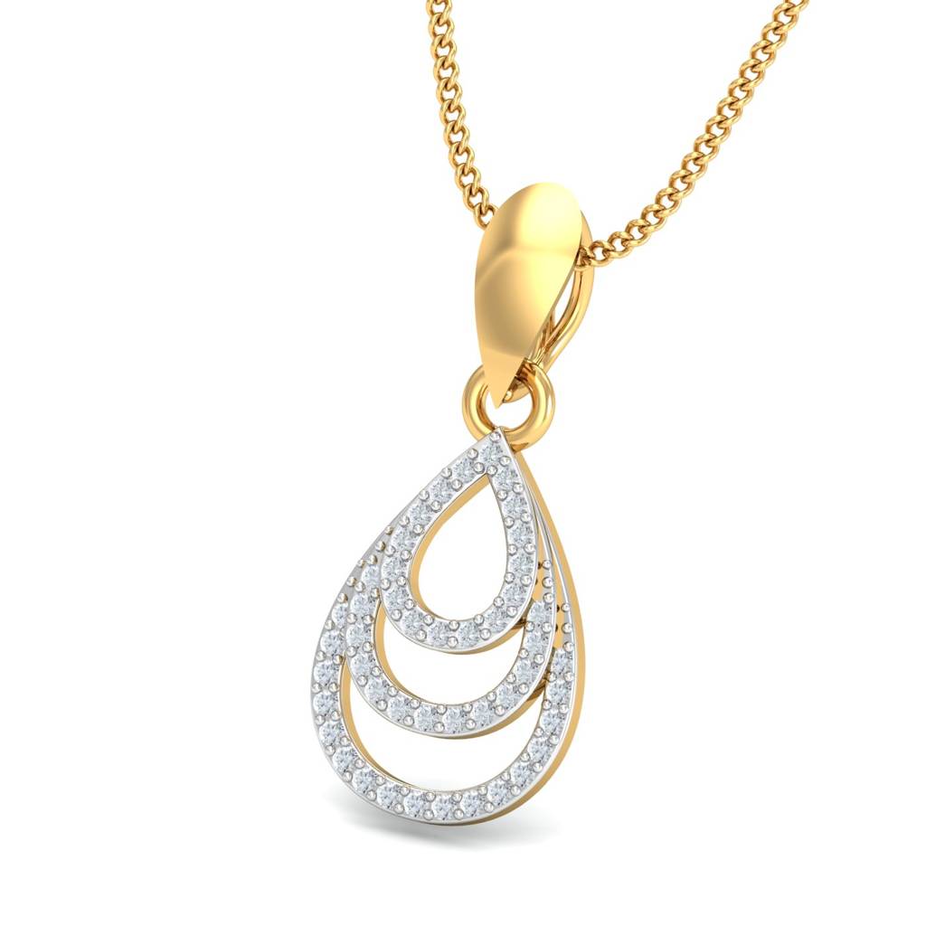 KuberBox 18K Yellow Gold Pretty Pear Pendant