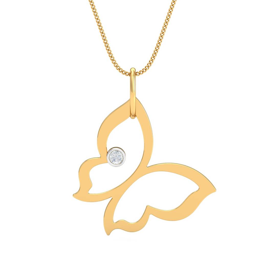 KuberBox 18K Yellow Gold Vanesa Flutter Pendant