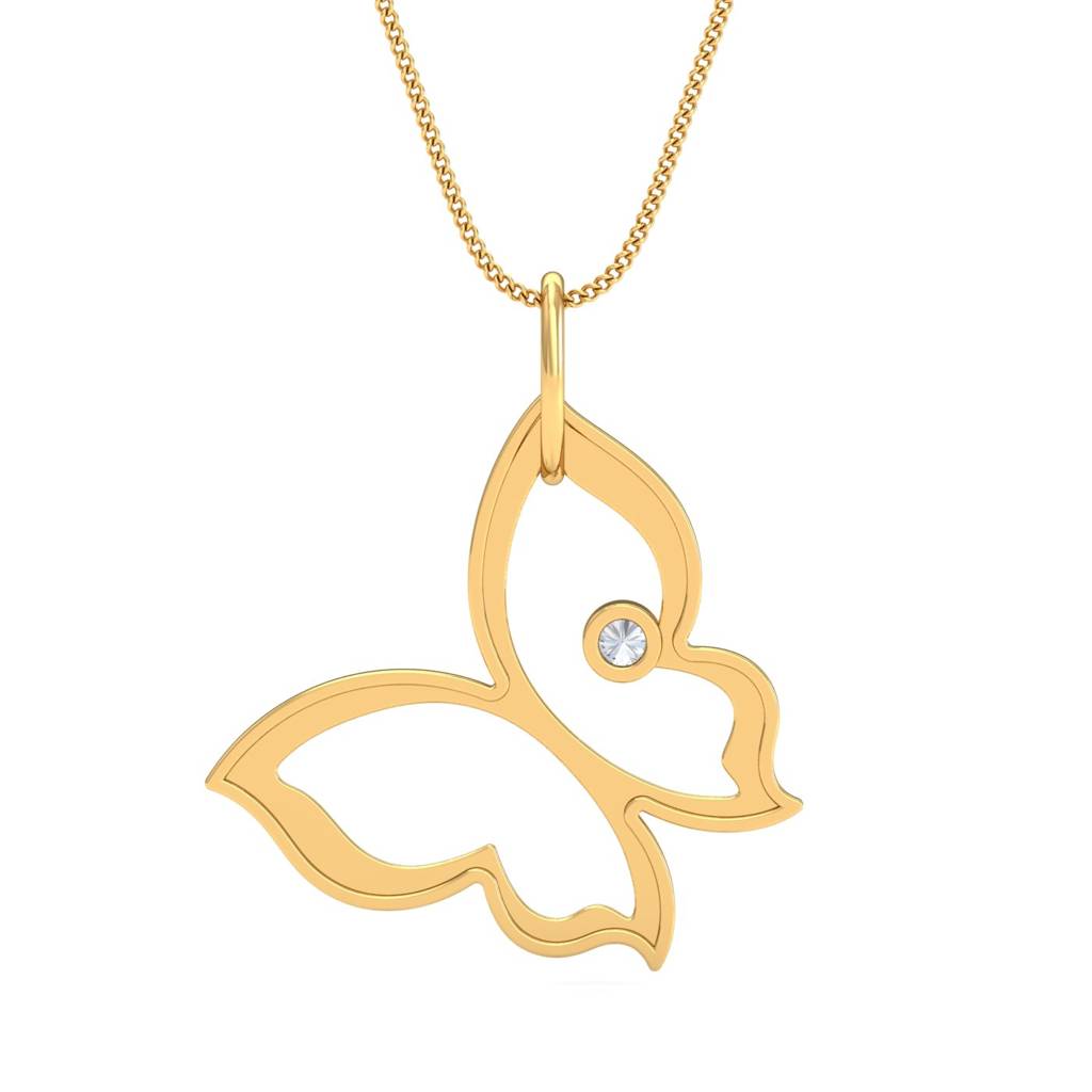 KuberBox 18K Yellow Gold Vanesa Flutter Pendant
