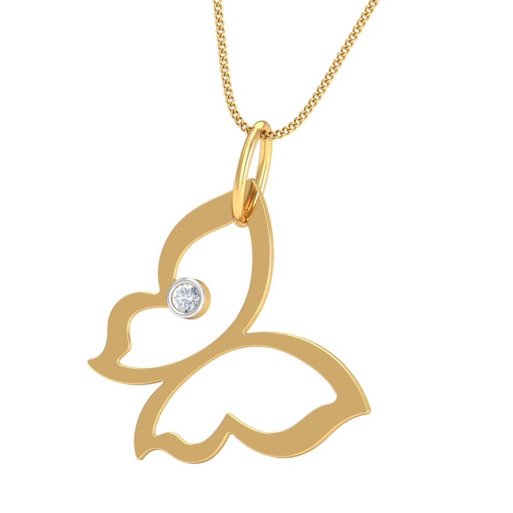 KuberBox 18K Yellow Gold Vanesa Flutter Pendant