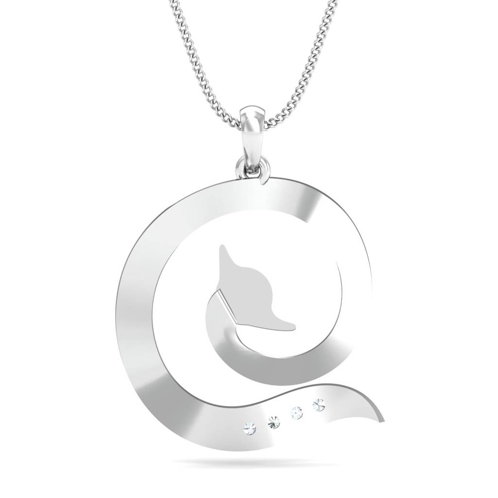 KuberBox 18K White Gold Elegant Peacock Pendant