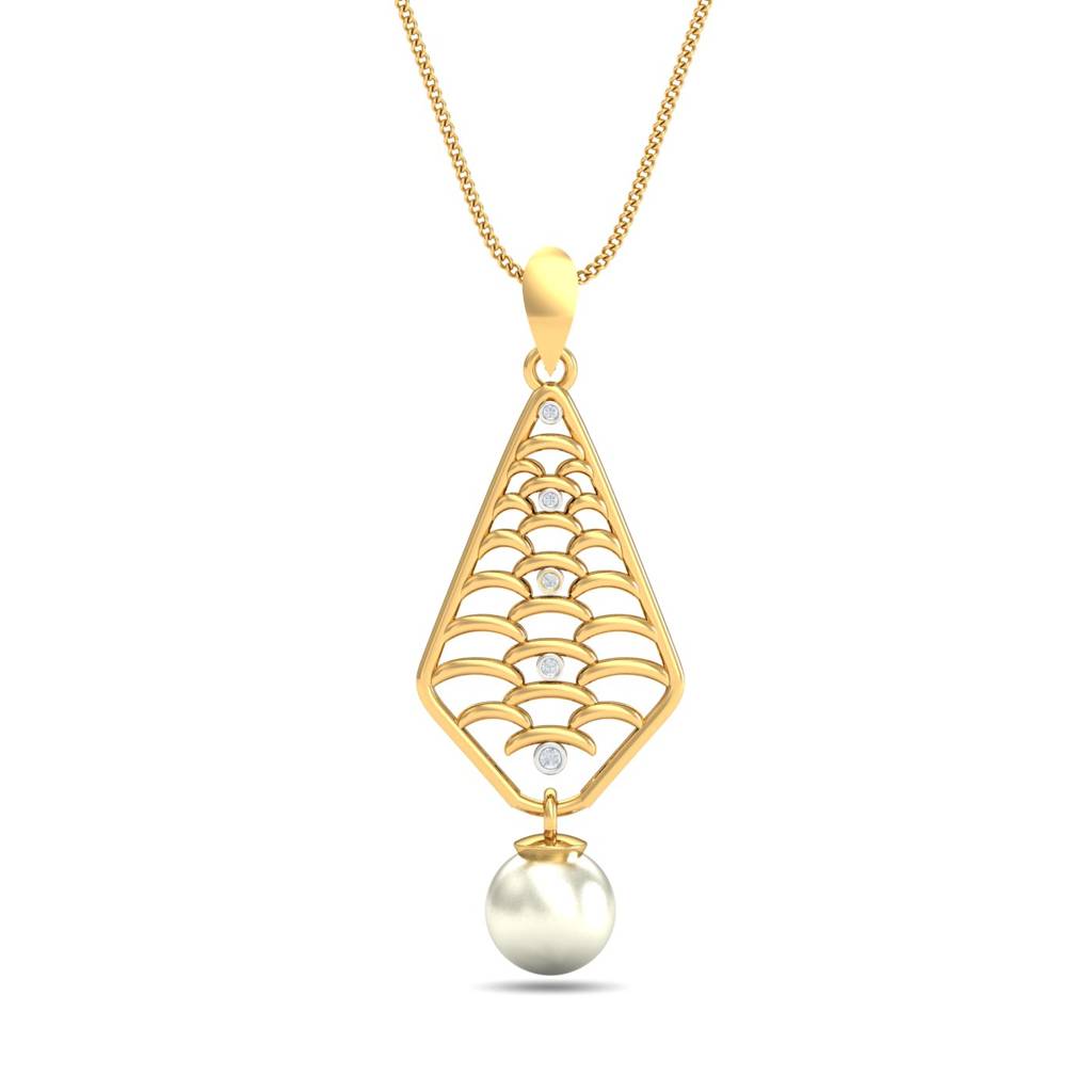 KuberBox 18K Yellow Gold Splendid Pearl Pendant