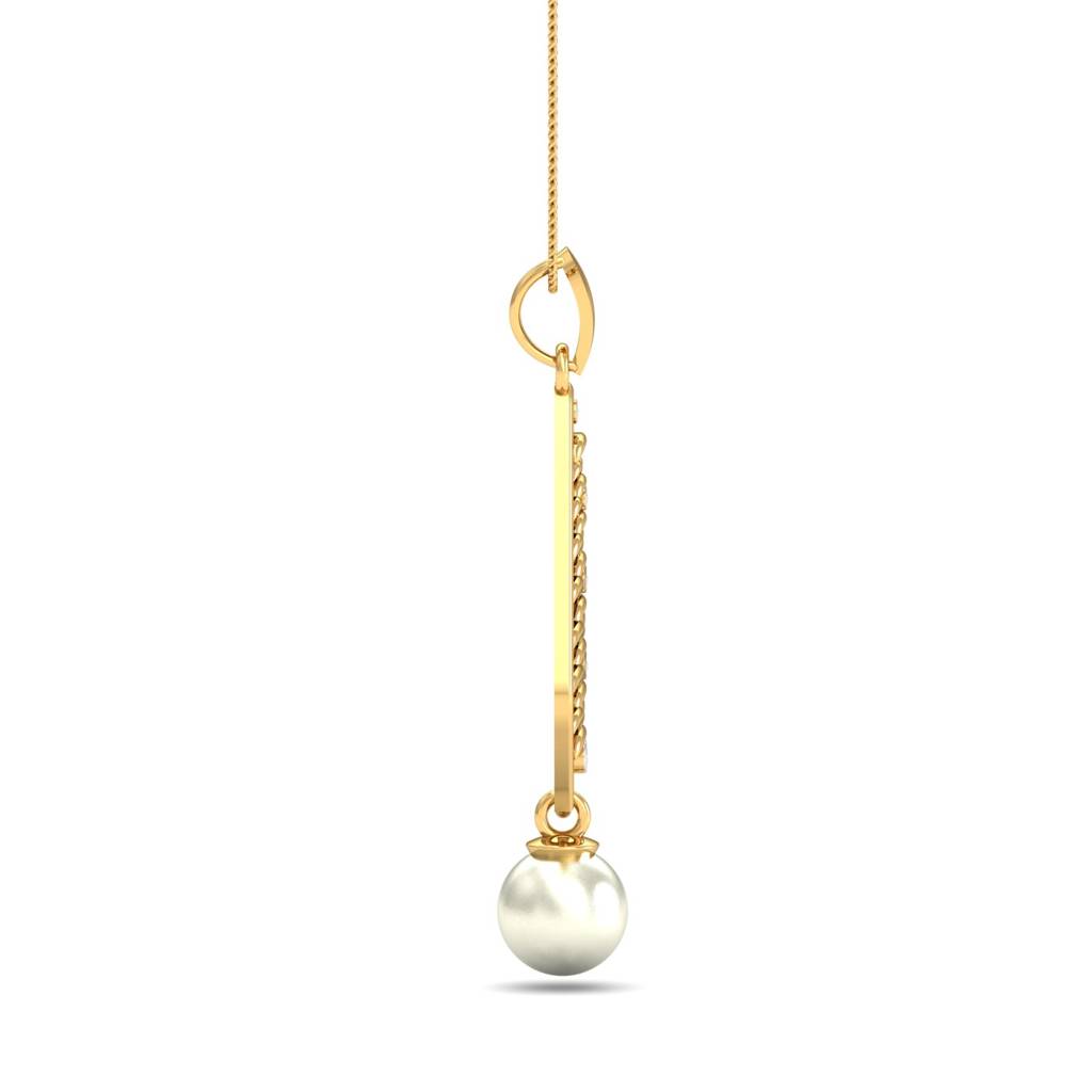 KuberBox 18K Yellow Gold Splendid Pearl Pendant