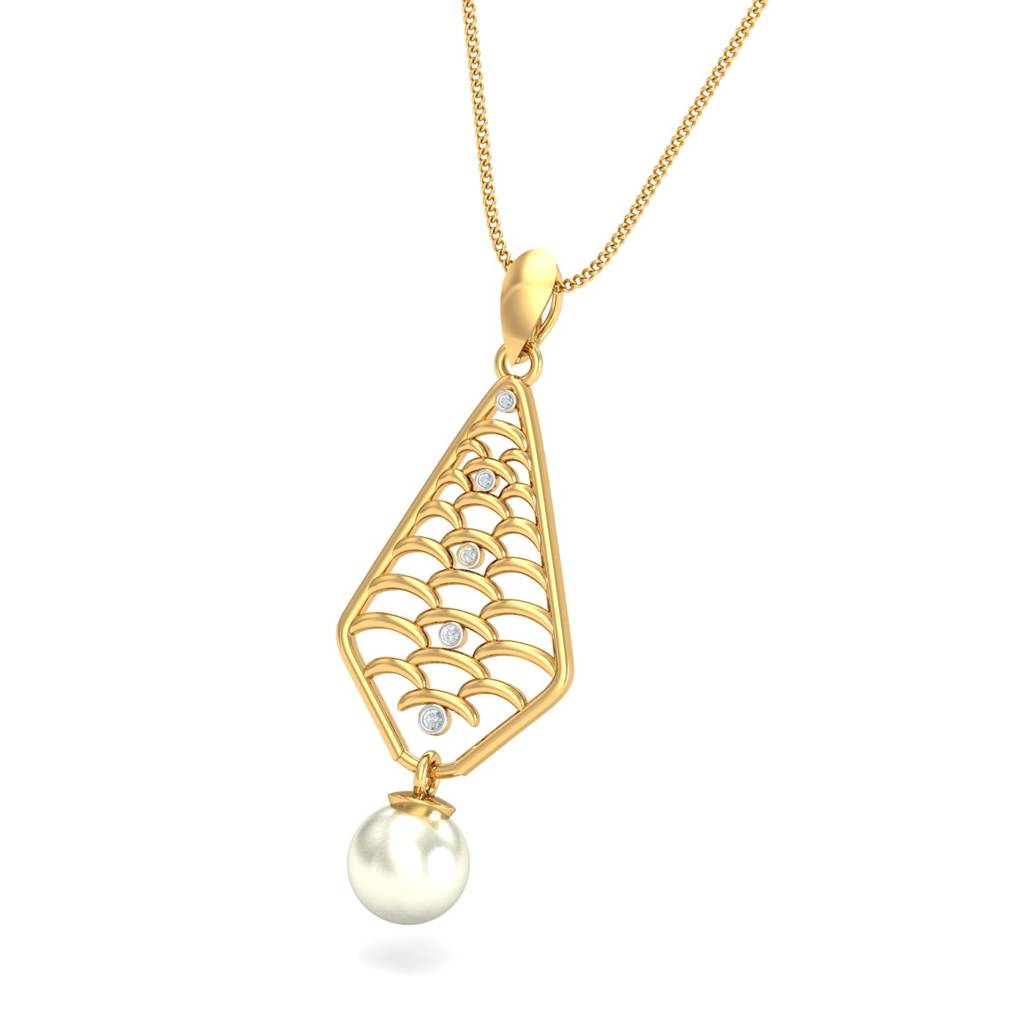 KuberBox 18K Yellow Gold Splendid Pearl Pendant