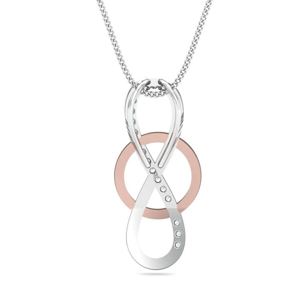 KuberBox 18K White Gold Renee Dual Toned Pendant