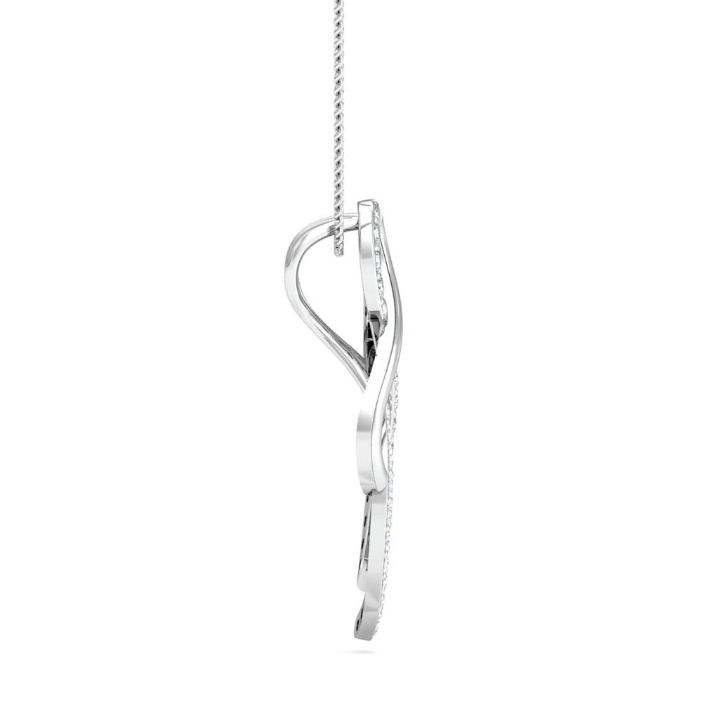 KuberBox 18K White Gold Stylish Interlinked Pendant