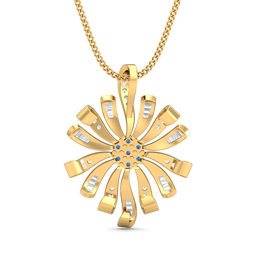 KuberBox 18K Yellow Gold Lucy's Envy Sapphire Pendant