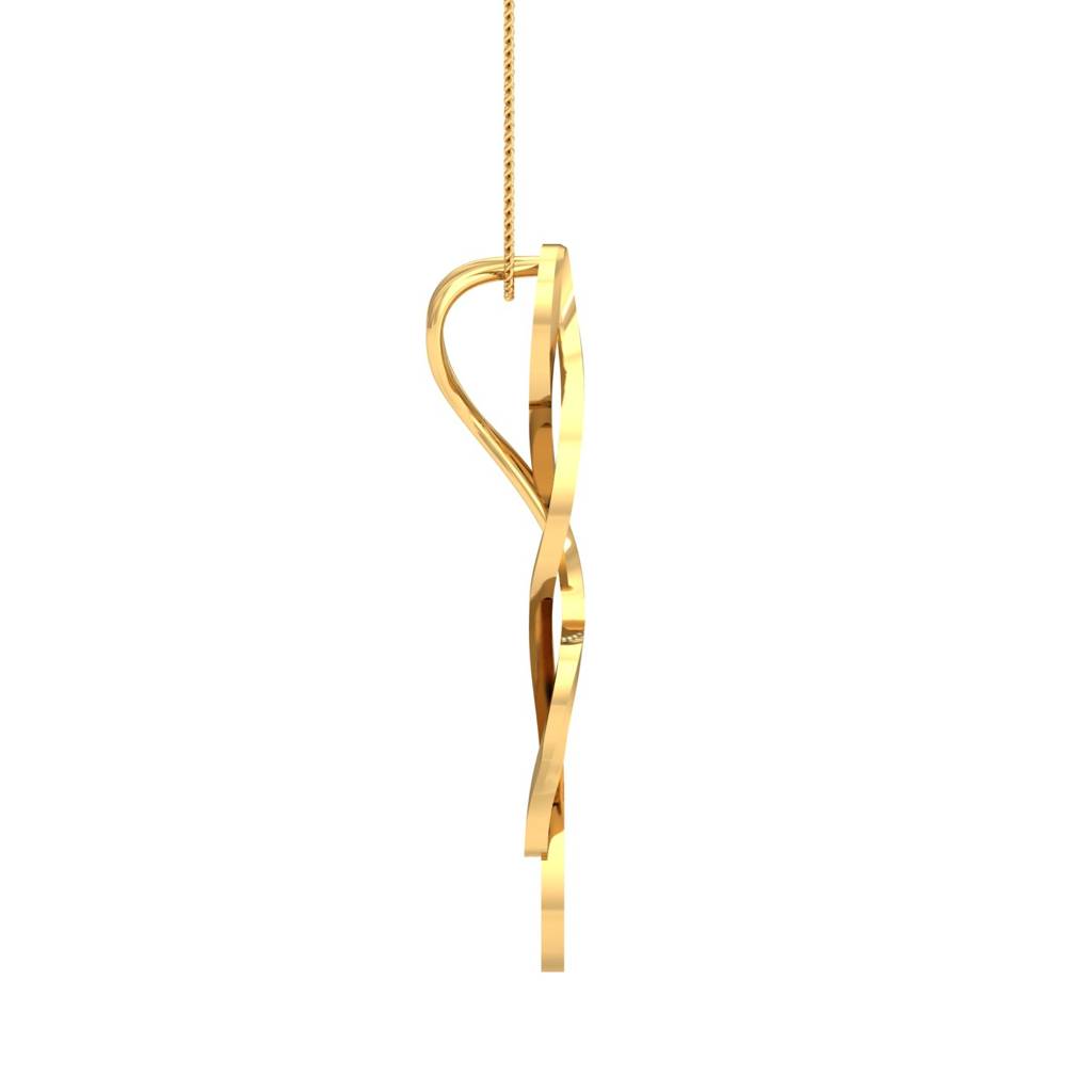 KuberBox 18K Yellow Gold Twisted Long Pendant