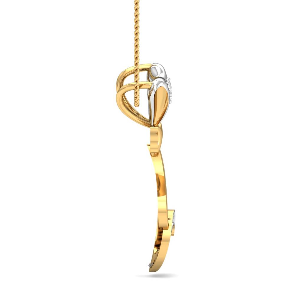 KuberBox 18K Yellow Gold Gracefully Curved Pendant