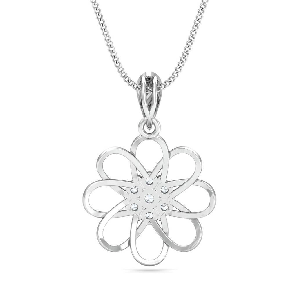 KuberBox 18K White Gold Modernly Classic Pendant