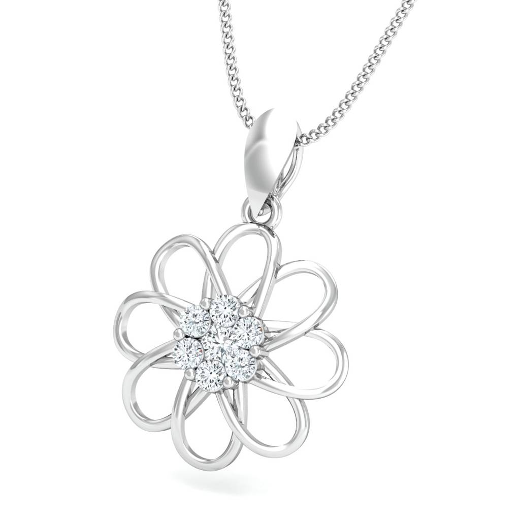 KuberBox 18K White Gold Modernly Classic Pendant