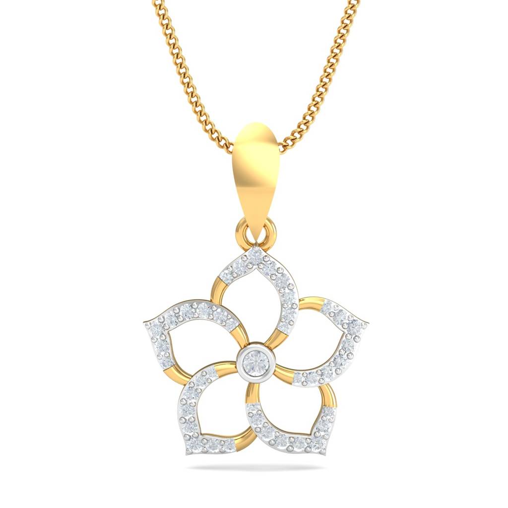 KuberBox 18K Yellow Gold Savvy Floral Pendant