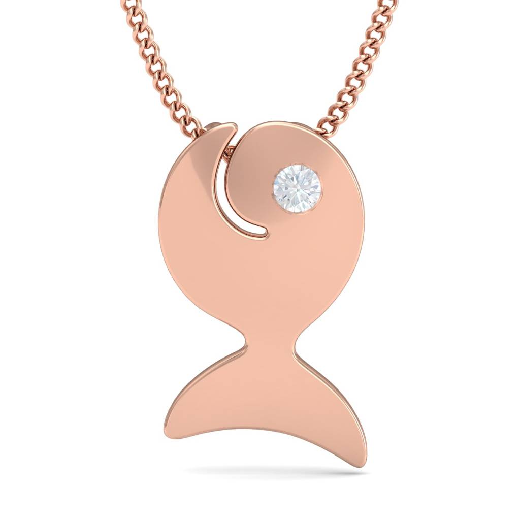 KuberBox 18K Rose Gold Sassy Fish Pendant