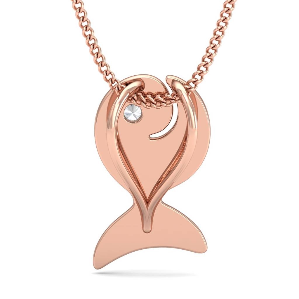 KuberBox 18K Rose Gold Sassy Fish Pendant