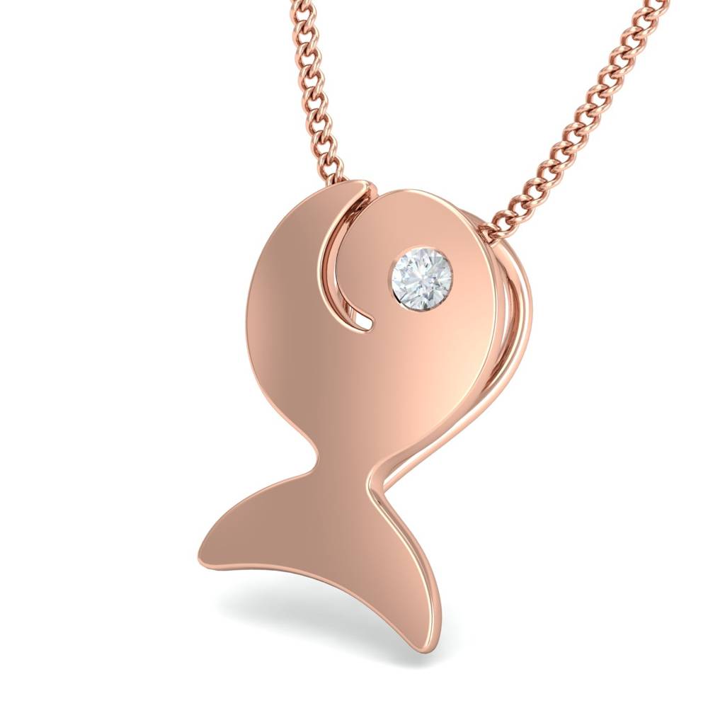 KuberBox 18K Rose Gold Sassy Fish Pendant