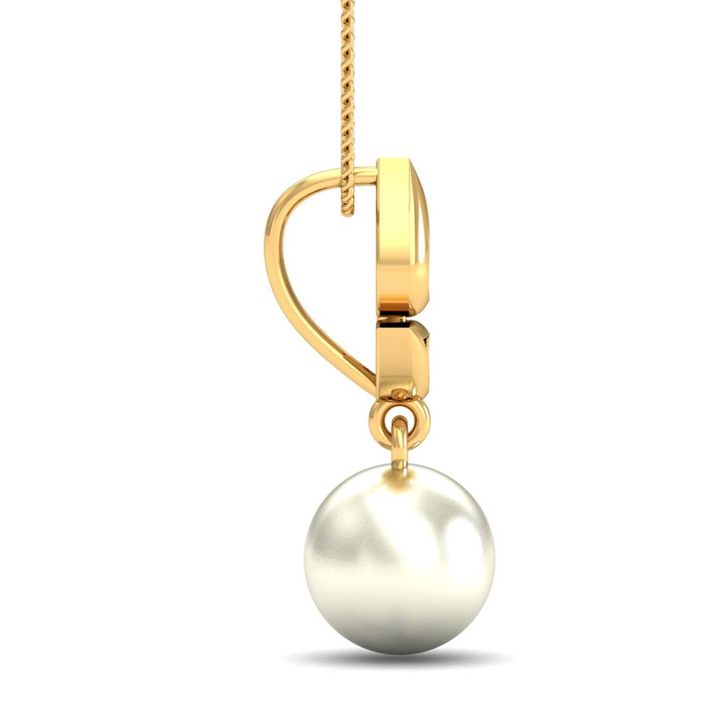 KuberBox 18K Yellow Gold Paloma Pearl Drop Pendant