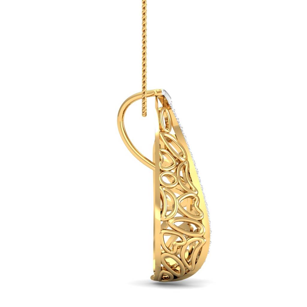 KuberBox 18K Yellow Gold Exquisite Filigree Pendant