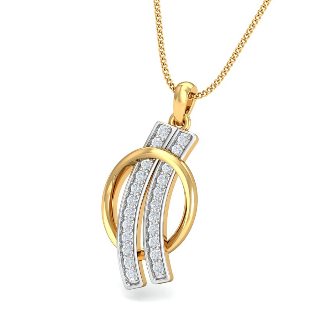 KuberBox 18K Yellow Gold Sophisticated Circular Pendant