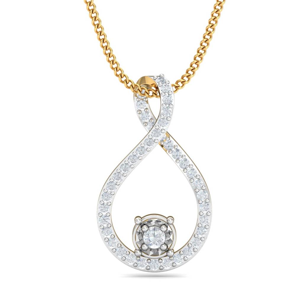 KuberBox 18K Yellow Gold Glorious Solitaire Pendant