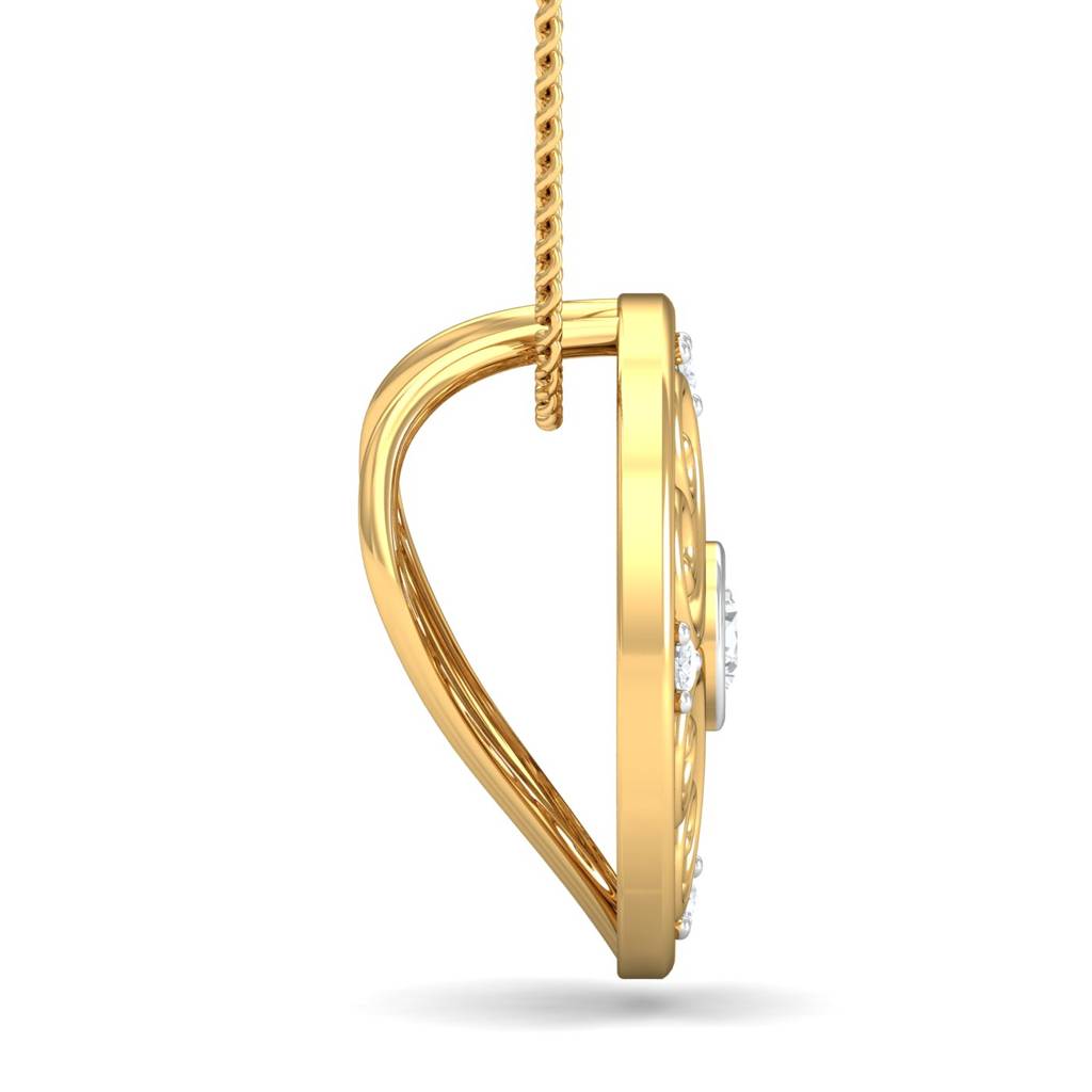 KuberBox 18K Yellow Gold Captivating Vintage Pendant