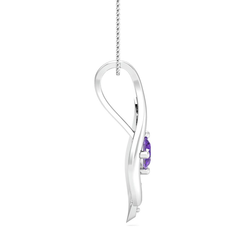 KuberBox 18K White Gold Mirari Amethyst Pendant