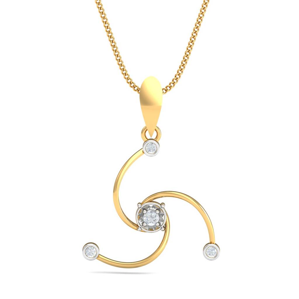 KuberBox 18K Yellow Gold Inspiring Trio Pendant