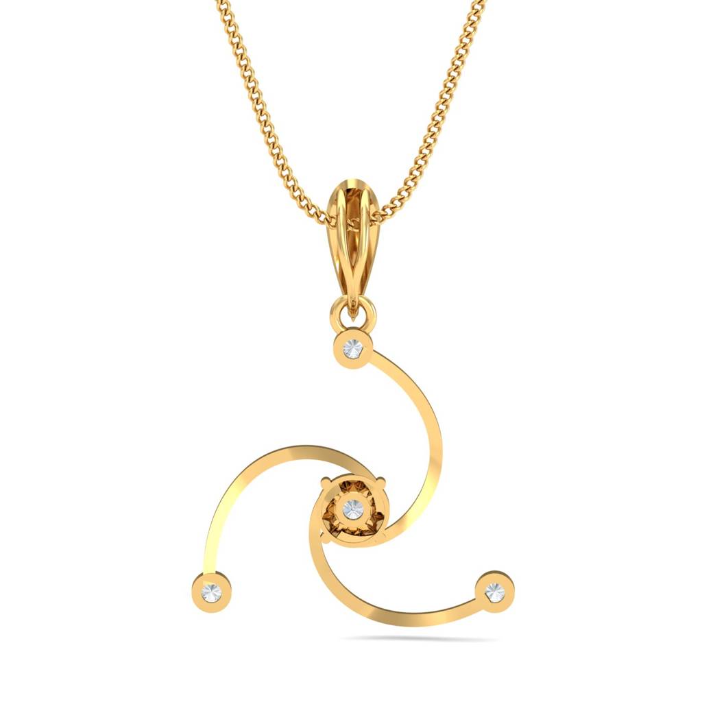 KuberBox 18K Yellow Gold Inspiring Trio Pendant