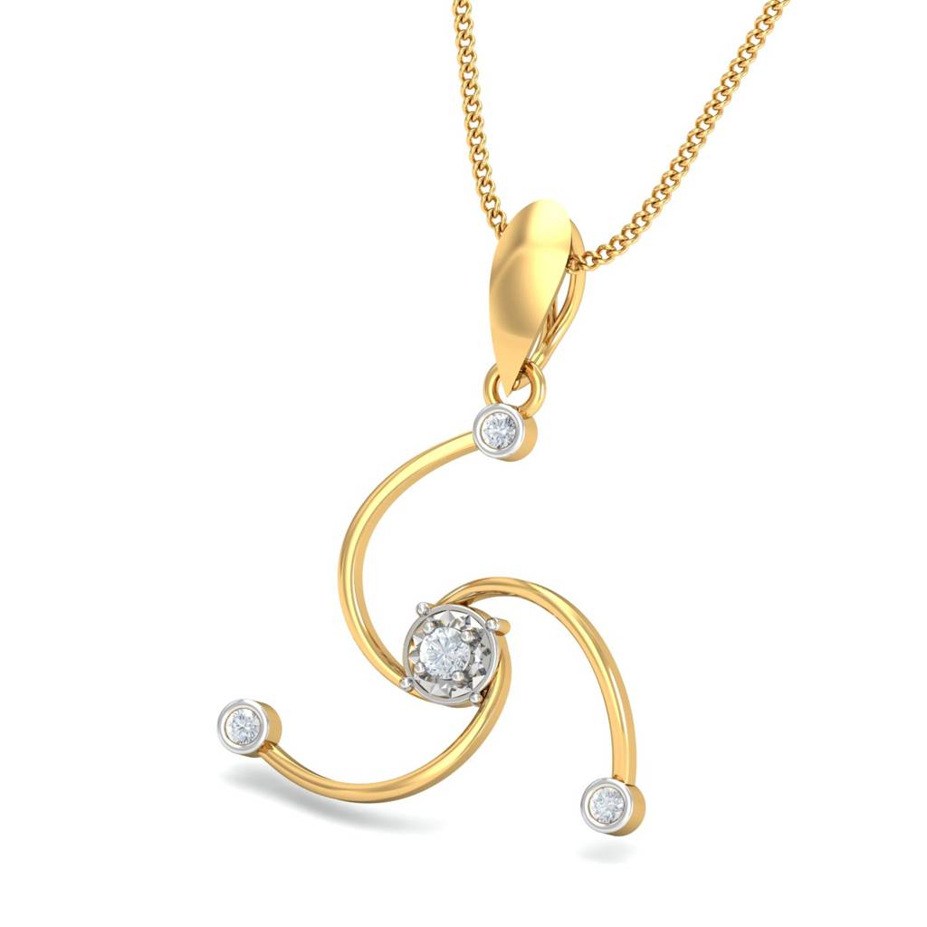 KuberBox 18K Yellow Gold Inspiring Trio Pendant