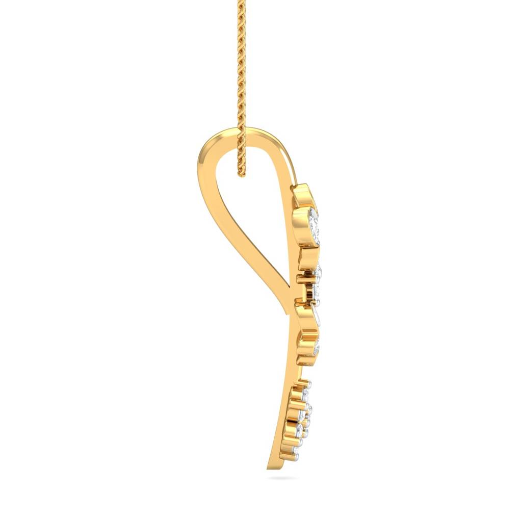 KuberBox 18K Yellow Gold Feminine Fluttery Pendant