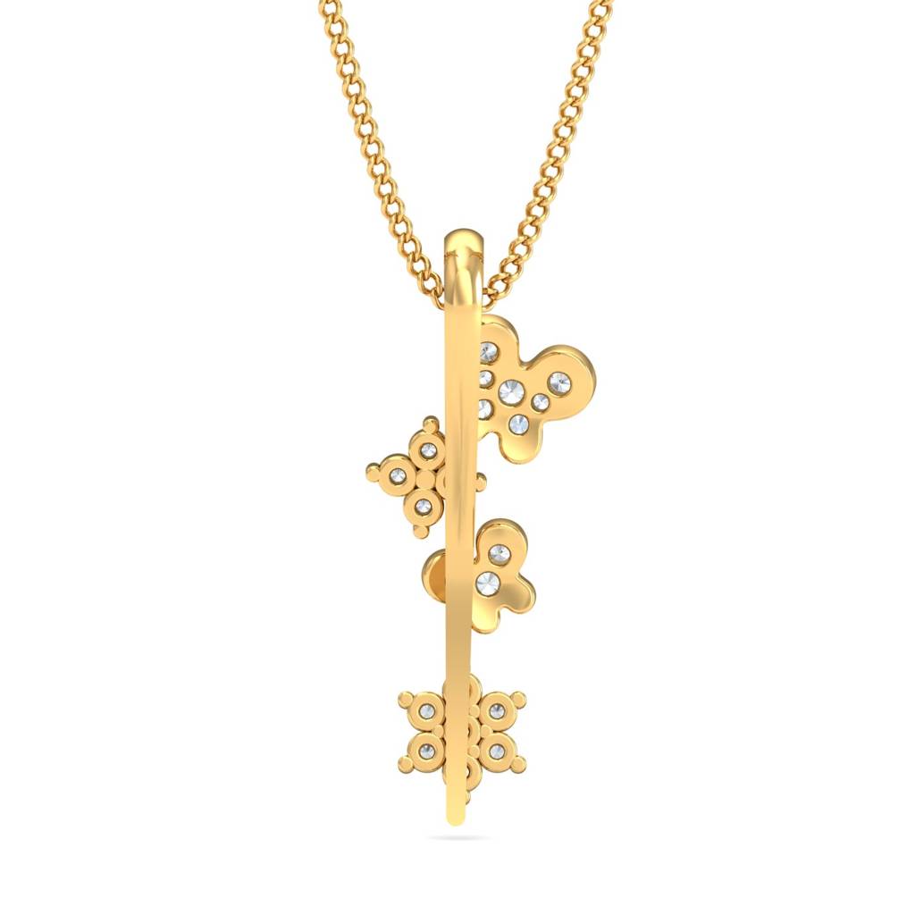 KuberBox 18K Yellow Gold Feminine Fluttery Pendant