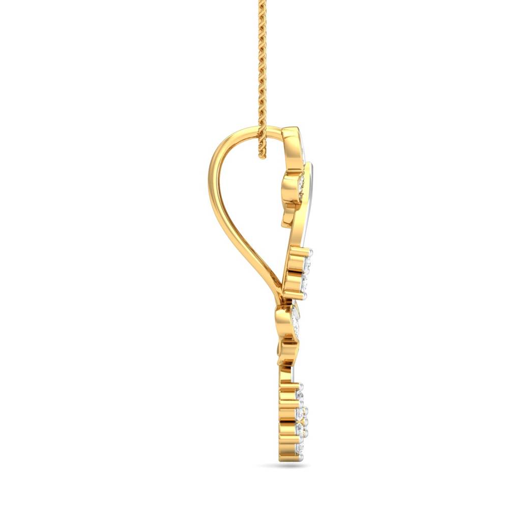 KuberBox 18K Yellow Gold Flutter & Floral Pendant