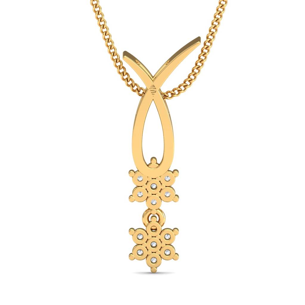 KuberBox 18K Yellow Gold Double Spark Pendant