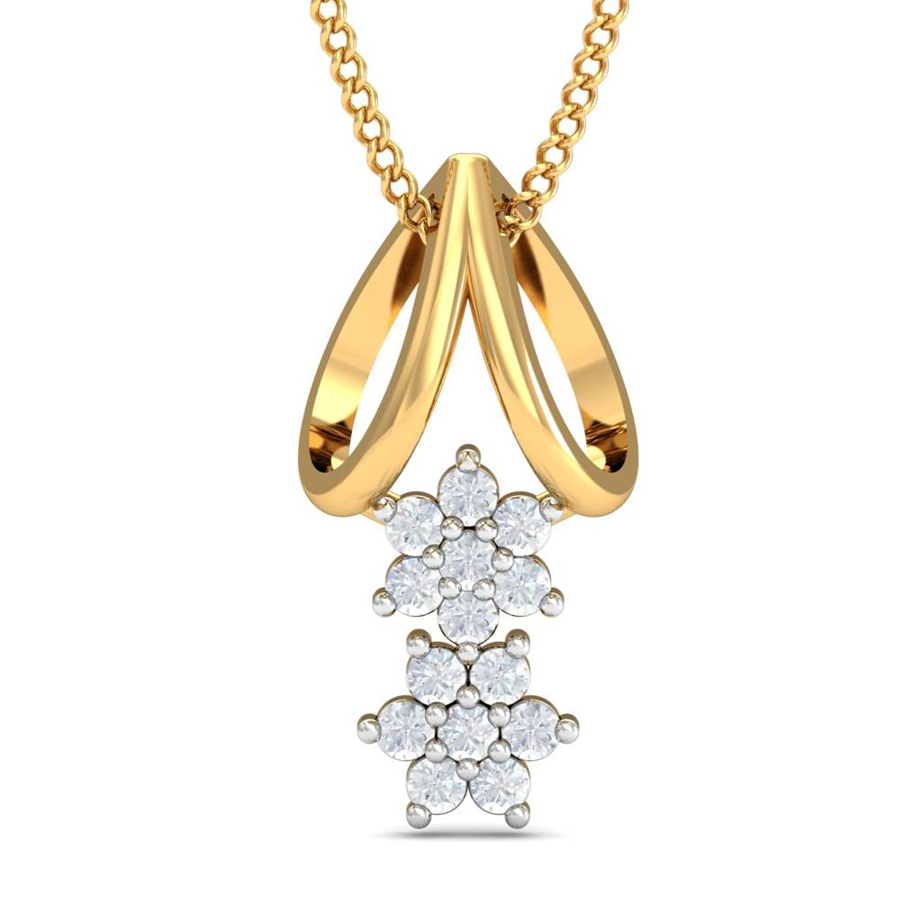 KuberBox 18K Yellow Gold Agnes  Dangling Pendant