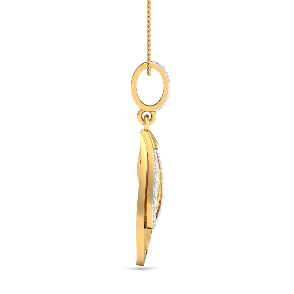 KuberBox 18K Yellow Gold Butterfly Wing Pendant